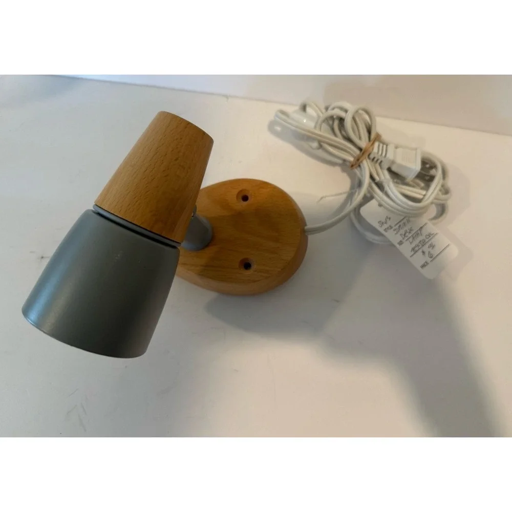 Vintage IKEA LJUS Wall Sconce Spotlight Lamp Type V9509 Beech Wood Grey Hungary